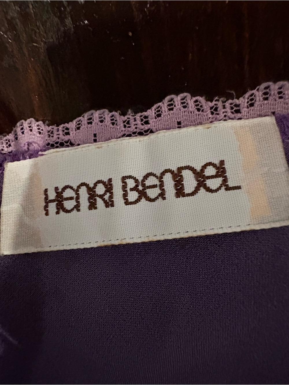 Vintage 90s Henri Bendel Made USA Purple Butterfly Appliqué Lace Maxi Slip Dress - Picture 7 of 12